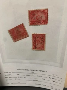 U.S. Scott R164 Battleship Documentary 2 Cent 1898 (Used) ( 3 pcs) - Picture 1 of 2