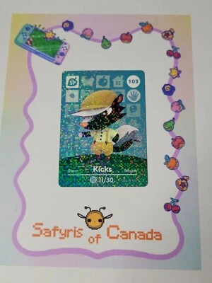 Tarjeta Amiibo Kicks #103 Animal Crossing Auténtica Nunca Escaneada Foto 1 de 3