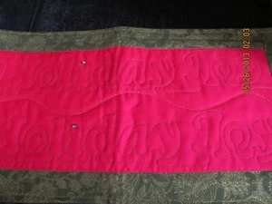 MACHINE QUILTED CHRISTMAS RUNNER--21" X 10"--"HAPPY HOLIDAYS" --#Y14-5 - Picture 1 of 24