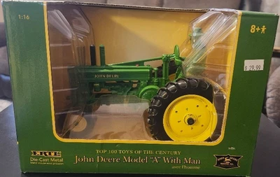 ERTL 1/16 Escala John Deere Modelo "A" Con Hombre 15571-1HC Sellado Nuevo Foto 1 de 4