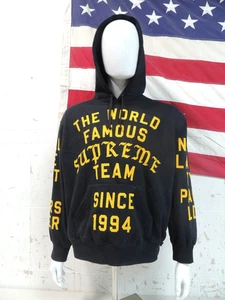 Supreme Team Flocked Hooded Sweatshirt Black Gr. M - Bild 1 von 10