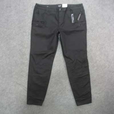 Pantalones de aproximación a.n.a A New para mujer 18W negros jegging elásticos bolsillos con cremallera plus Foto 1 de 4