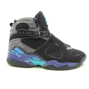 Air Jordan 8 Retro Aqua 305381-025 Mens 10.5 Basketball Shoes Black Sneaker - Picture 1 of 14