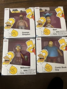 THE SIMPSONS Jakks 2.5" Wave 3 Set-Bart, Grampa, Milhouse, Comic Book Guy - Picture 1 of 9
