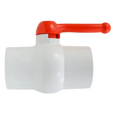 Midline Valve PVC Ball Valve Red T-Handle Water Shut-Off 6 in  (482T600) - Image 1 of 4