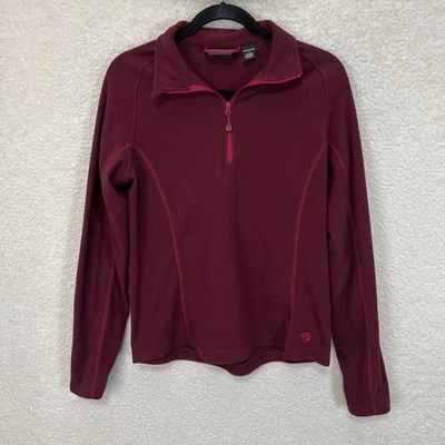MOUNTAIN HARDWEAR Fleece Pullover Women’s Large Burgundy 1/4 Zip - Image 1 of 4