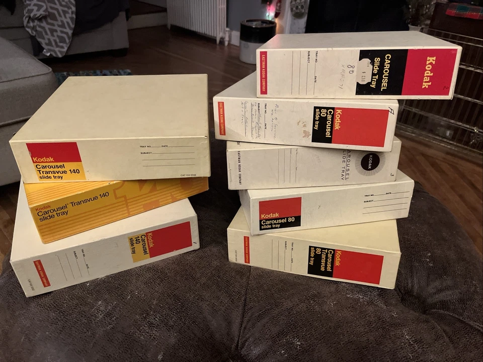8 Boxes!!  Kodak Carousel Transvue Slide Trays 80 And 140 Very good condition - Image 1 of 4