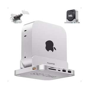 Mac mini M4 Dock with 4TB M.2 SSD Enclosure, 8-in-1 Aluminum Vertical USB-C H... - Picture 1 of 9