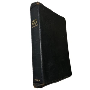 Vintage World Holy Bible KJV Concordance Genuine Morocco Leather Maps - Picture 1 of 21