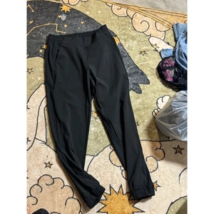 Athleta Textured Brooklyn Jogger Pants Black Lightweight Travel Size 6 - Picture 1 of 3