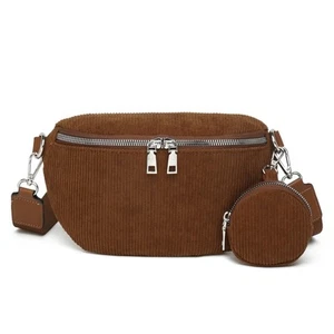 Women Crossbody Sling Bag Trendy Faux Leather Fanny Pack with Adjustable Strap - Picture 1 of 9