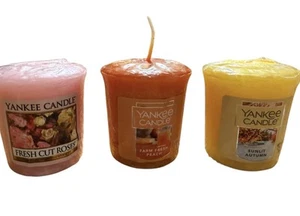 3 neue Yankee Candle Windlicht Fresh Cut Rosen, Farm Fresh Peach, Sunlit Autumn 1,75 - Bild 1 von 6
