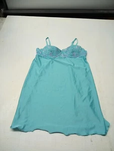 Ambrielle Womens Lingerie Nightie Aqua And Purple Lace Cups Underwire Size Large - Picture 1 of 5