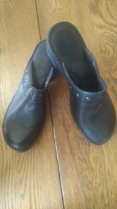Born Damen abgerundete Spitze Slipper Pantolette Clogs Leder Obermaterial schwarz Größe 7 - Bild 1 von 3