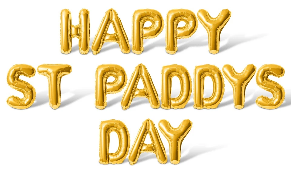 FELIZ DÍA DE SAN PADDYS Letra Globo Banner - Hágalo usted mismo Decoraciones Día de San Patricio Foto 1 de 4