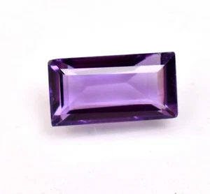 Natural Purple Color Amethyst Gemstone Baguette Cut 4.75 Ct Certified Gemstone - Picture 1 of 5