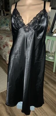 OSCAR DE LA RENTA“复古”懒人睡衣黑色标签美丽性感 L 码 — 第 1/4 张图片