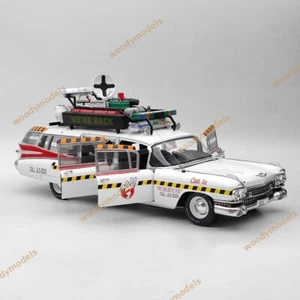 1:18 HOT WHEELS Elite Cadillac Ghostbusters II ECTO 1A X5470 Diecast Model CarUS - Picture 1 of 12