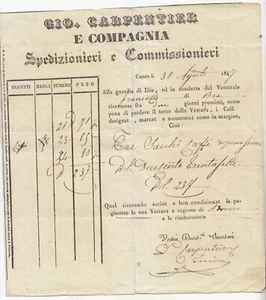 MM344-SPEDIZIONIERI CUNEO-GIOVANNI CARPENTIER 1847 - Picture 1 of 1