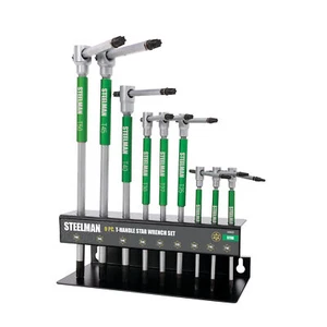 Steelman 9-PC Star Tip Sliding T-Handle Wrench Set with Grip Sleeves, 42602 - Picture 1 of 5