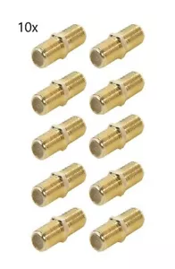 10x SAT Kabel Verlängerung F-Verbinder 2x F-Buchse Adapter Koax vergoldet FF13GL - Bild 1 von 1