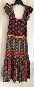 Corey Lynn Calter Anthropologie Dress Doriane Tiered Square Neck Midi Women’s XS - Picture 1 of 13