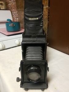 R.B. Auto Graflex w/ Bausch & Lomb Tessar Lens Camera Vtg Antique 1900s W /glass