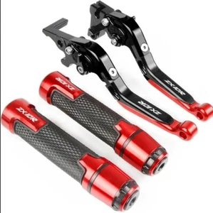 KIT LEVE FRIZIONE E FRENO + MANOPOLE PER KAWASAKI ZX-10R ZX10R 2004-2005 ROSSO - Picture 1 of 1