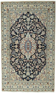Perserteppich Nain 9 LA mit Seide - Sehr Fein 165 x 98 cm Top Zustand - blau - Bild 1 von 12