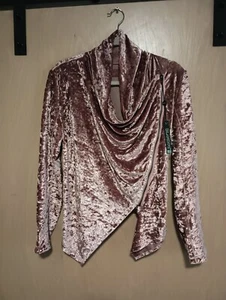 BlankNYC Crushed Velvet Disco Diva Jacket Size Small Pink Retro 80s - Picture 1 of 5