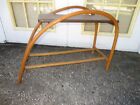 Ritts Bamboo End Table Side Mid-Century Modern Curved Rattan Bent Rattan Boho