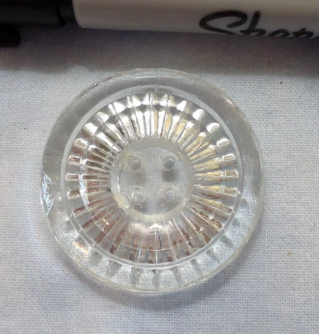 Antique Victorian Clear Glass Button 1 1/4" Cover