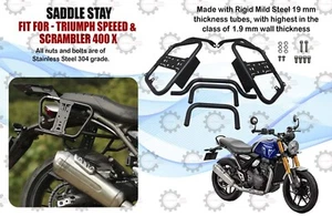 Fir For Triumph Speed "400 & Scrambler 400x Black MS Saddle Stay" - Picture 1 of 9