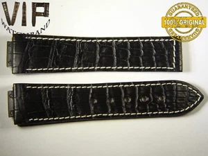 NEU OEM Authentisch Jorg Hysek Armband 24 mm Original Kroko Schwarz Farbe - Bild 1 von 2