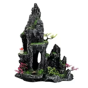Aquarium Décor Thematic Ornaments-Mountain View Stone Ornament Tree Rock Cave - Picture 1 of 5