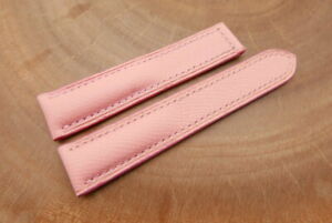 20mm/18mm Pink Genuine EPSOM CALF Leather Deployment Strap for Omega