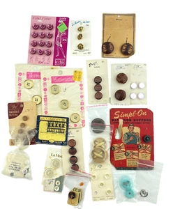 Lote de botones vintage Pacifica Nouveaute Le Chic Le Bouton Schwanda Clinton - Imagen 1 de 13