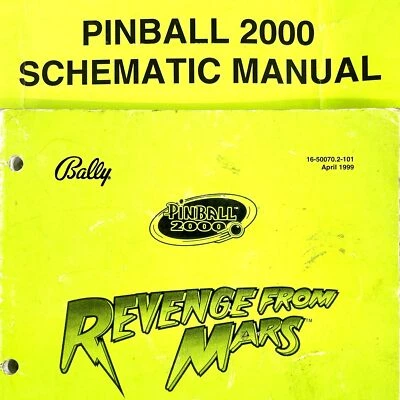Bally Revenge From Mars Pinball 2000 Machine Manual Schematics ORIGINAL COMBO - Image 1 of 4
