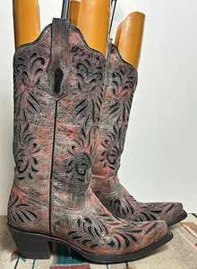 Damen-Westernstiefel Corral ausgefallen Cut-Out Pailletten Snip Toe Gr. 6M Top! - Bild 1 von 14