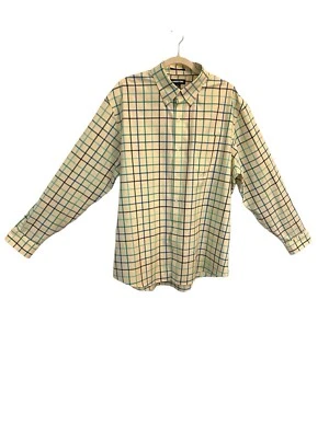 Lands End Yellow Window Pane Plaid XL Dress Shirt - Image 1 of 4