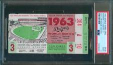 1963 World Series Game #3 Ticket DODGERS/YANKEES Drysdale vs Bouton PSA 2