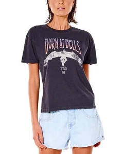 Rip Curl Juniors’ Bells Cotton Graphic-Print T-Shirt, Washed Black/L - Picture 1 of 4