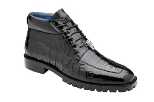 NUEVAS Botas de Vestir Belvedere Para Hombres Exóticas Cuero de Cocodrilo Genuino Gallardo Negras - Imagen 1 de 3