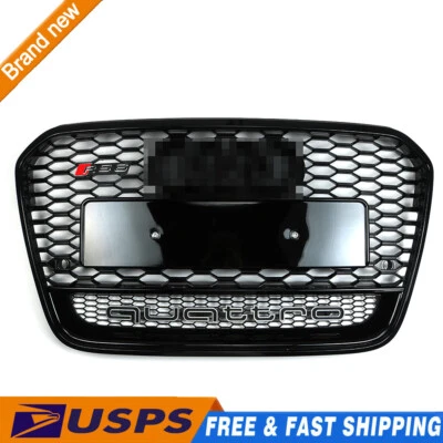 For 2012-2015 Audi A6 S6 C7 RS6 Front Radiator Grill Upper Grille With Quattro - Изображение 1 из 4