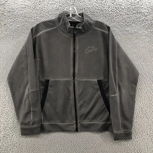 Nike Jacket Boys Large Black Grey Track Full Zip Athletic Training Youth Retro - Picture 1 of 8