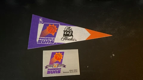 Phoenix Suns 1993 NBA Finals Mini Pennant & 1992-1993 Mini Pocket Schedule Cover