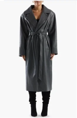 裸衣橱超大人造皮革蛇皮腰带茧外套大号 — 第 1/4 张图片