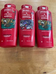3 Old Spice Nightpanther & Bearglove Body Washes 24oz - Picture 1 of 1