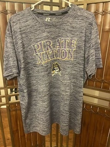 East Carolina University "Pirate Nation" Purple /Gray T Shirt XL VTG ECU - Picture 1 of 11