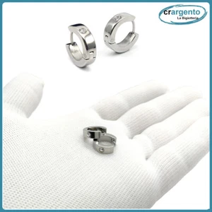 orecchini a cerchio uomo in acciaio inox piccoli cerchietti orecchino da donna - Foto 1 di 6